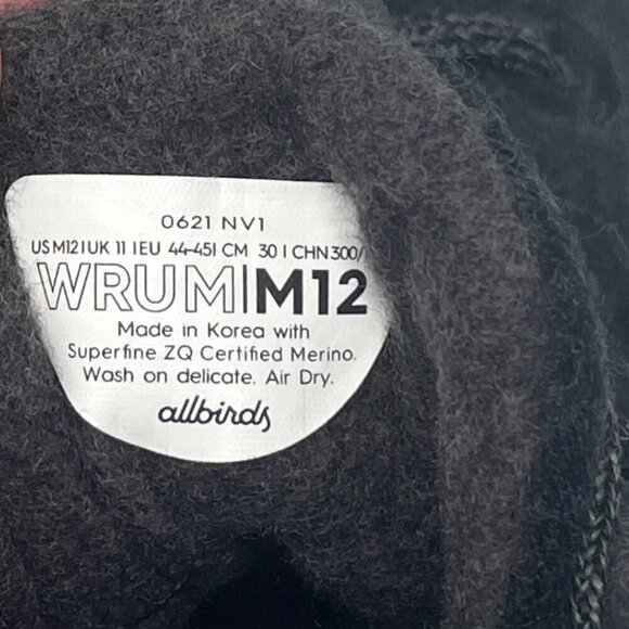 Allbirds Wool Runner Up Mizzles shoes men's 12 navy grey wool high top sneakers - Picture 7 of 8